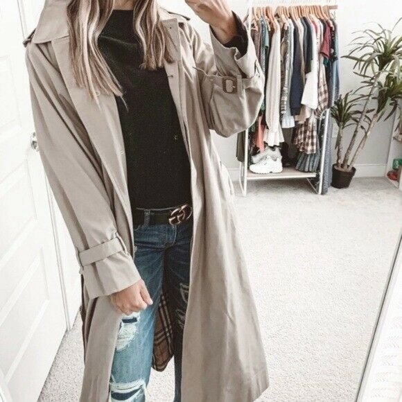 Burberry Jackets & Blazers - Burberry Belted Trench Coat in Khaki Beige